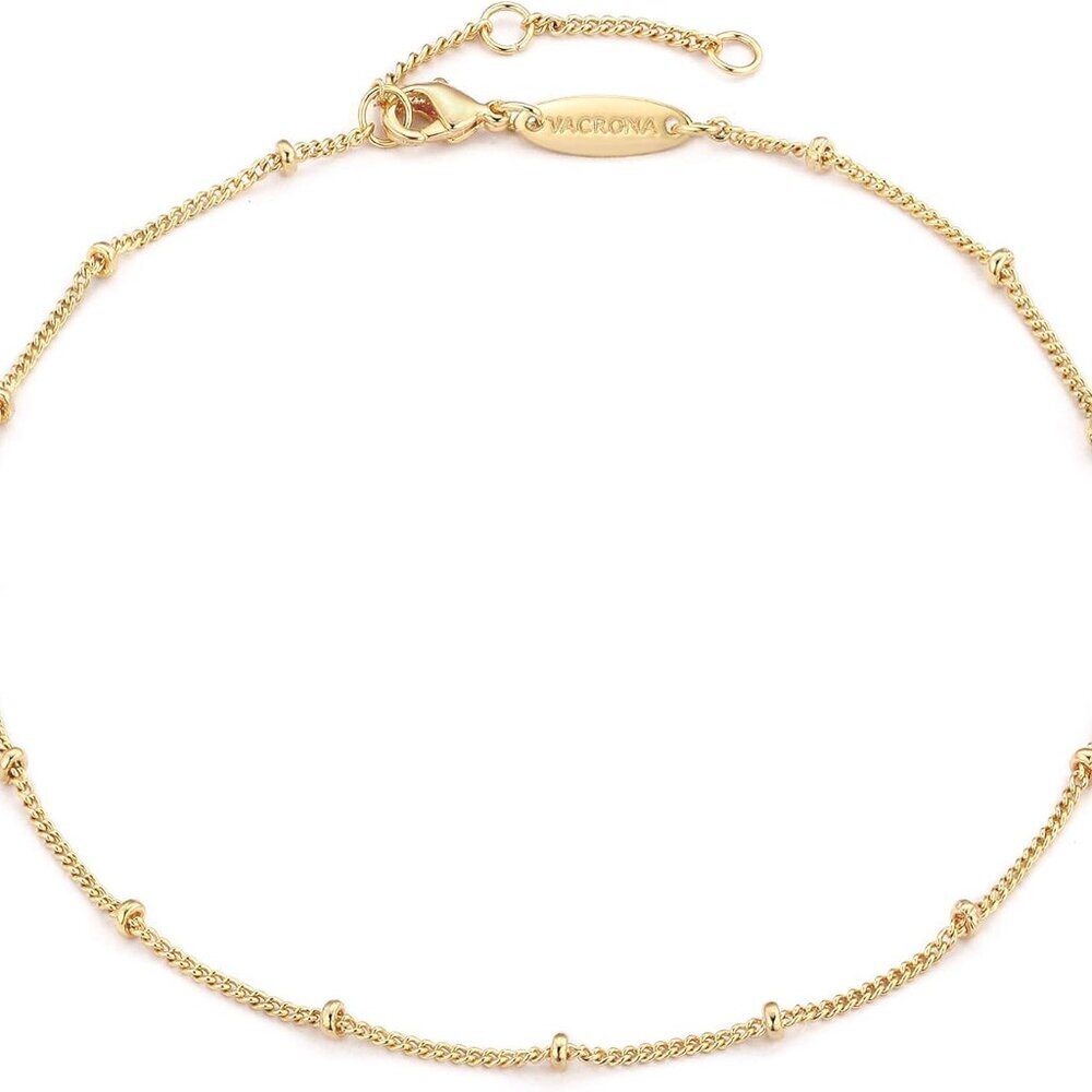 Gold Anklets for Women 14K Gold Plated Boho Beach Beaded Chain Anklet Dainty Tur